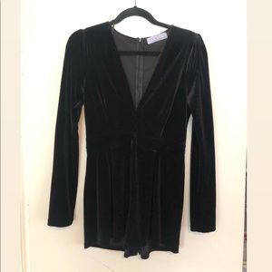 Black velvet romper